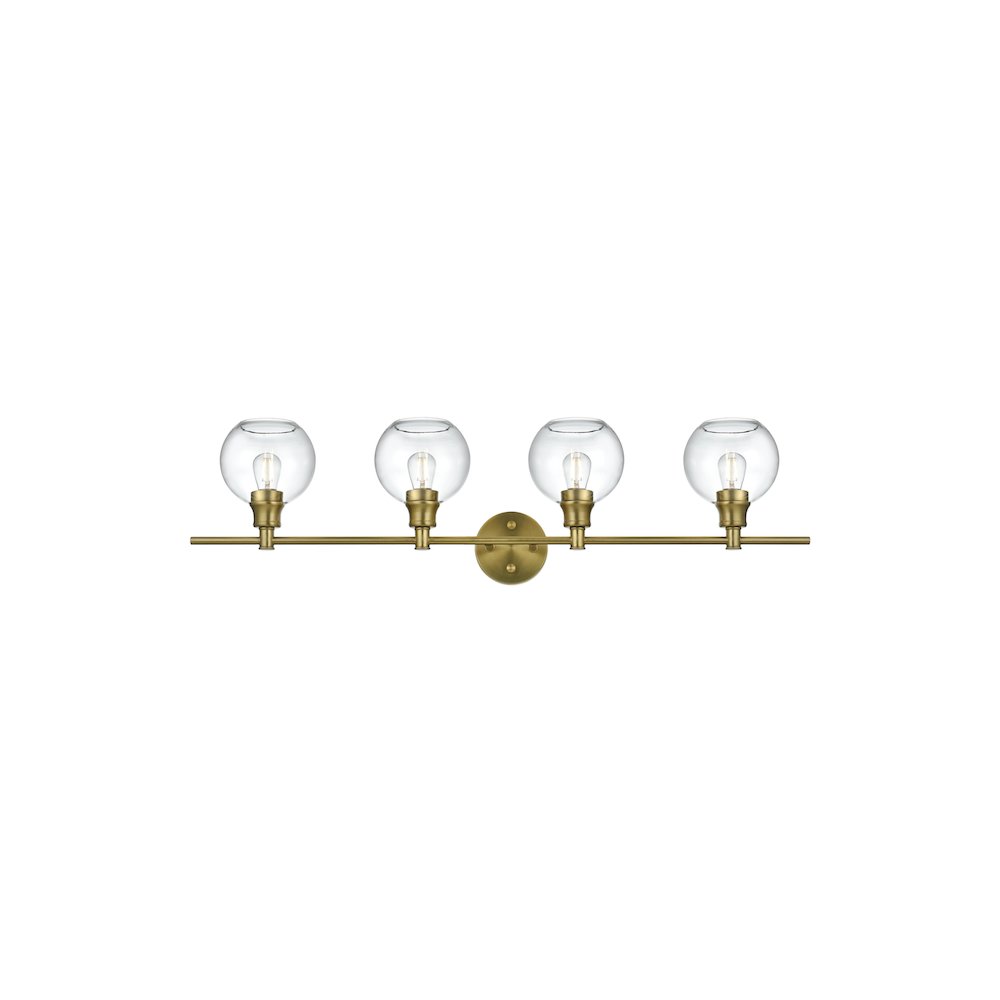 Collier 4 Light Satin Gold and Clear Glass Wall Sconce
