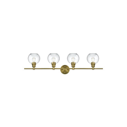 Collier 4 Light Satin Gold and Clear Glass Wall Sconce