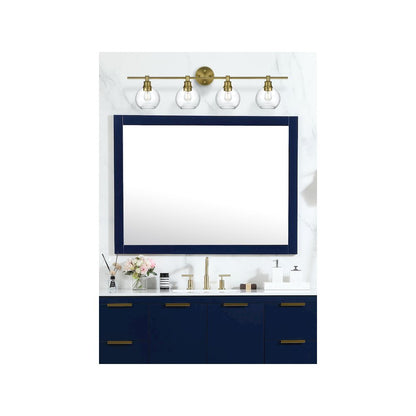 Collier 4 Light Satin Gold and Clear Glass Wall Sconce