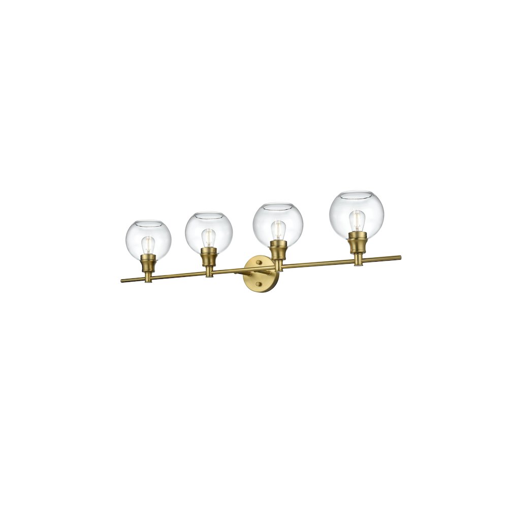 Collier 4 Light Satin Gold and Clear Glass Wall Sconce