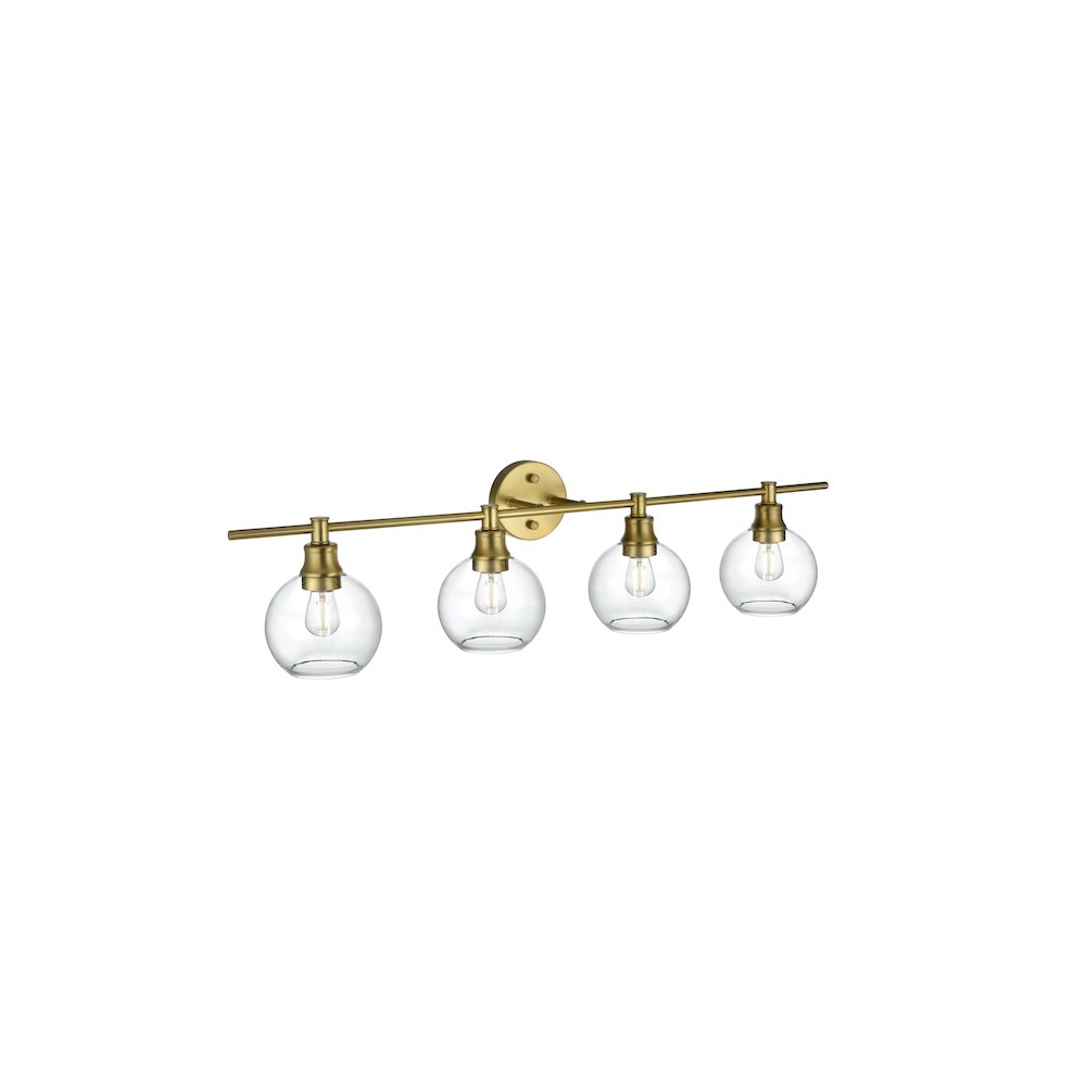Collier 4 Light Satin Gold and Clear Glass Wall Sconce