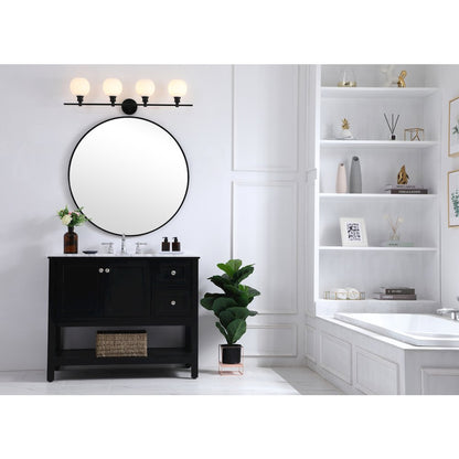 Collier 4 light Black and Frosted white glass Wall sconce