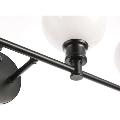 Collier 4 light Black and Frosted white glass Wall sconce