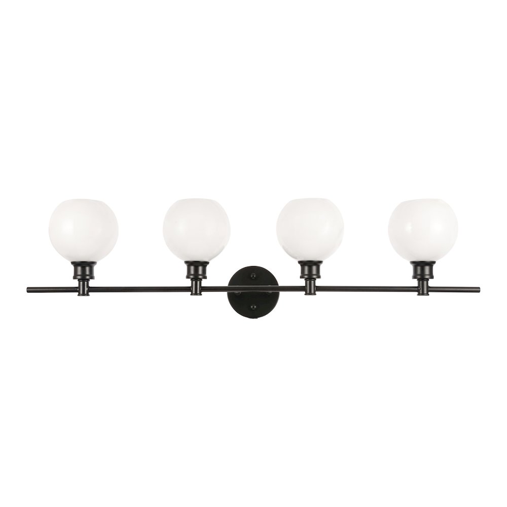 Collier 4 light Black and Frosted white glass Wall sconce