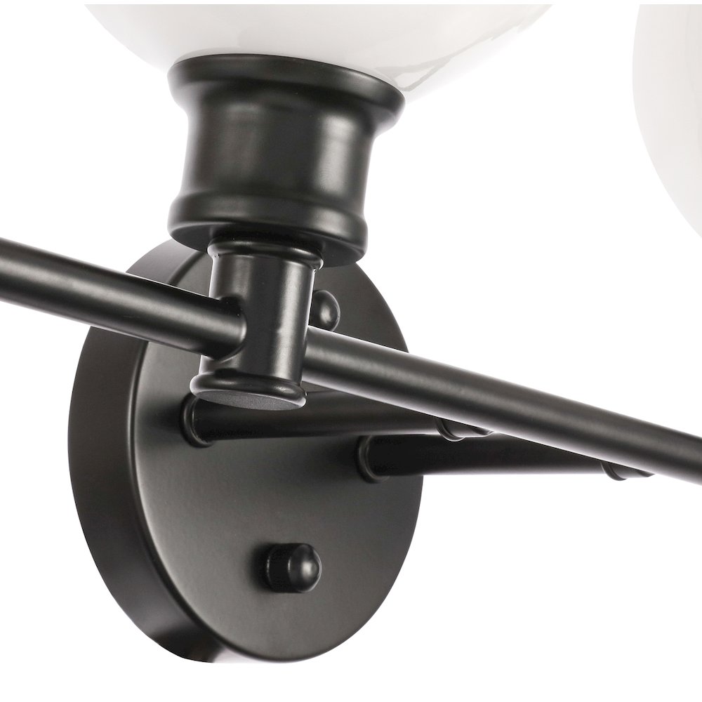 Collier 4 light Black and Frosted white glass Wall sconce