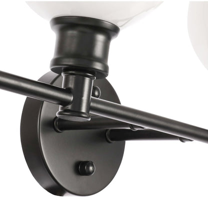 Collier 4 light Black and Frosted white glass Wall sconce