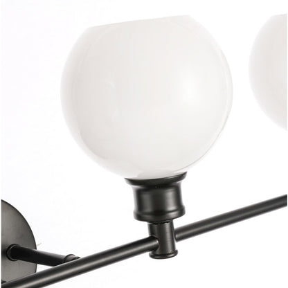 Collier 4 light Black and Frosted white glass Wall sconce