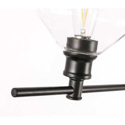 Gene 5 light Black and Clear glass Wall sconce