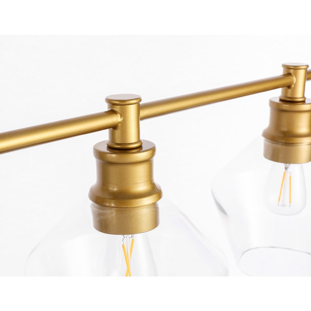 Gene 5 light Brass and Clear glass Wall sconce
