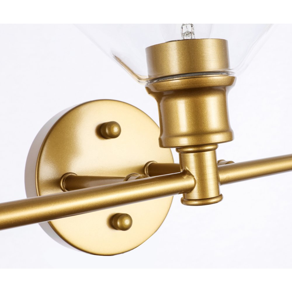 Gene 5 light Brass and Clear glass Wall sconce
