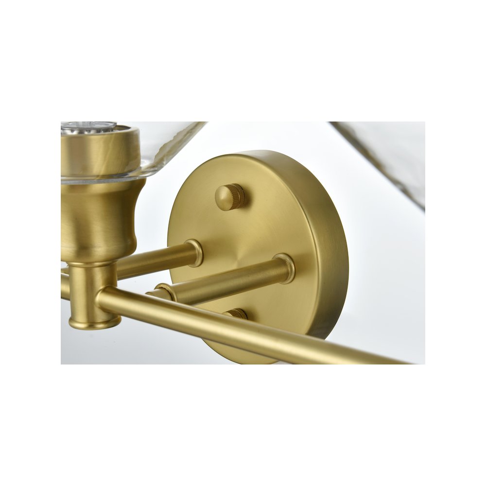 Gene 5 Light Satin Gold and Clear Glass Wall Sconce