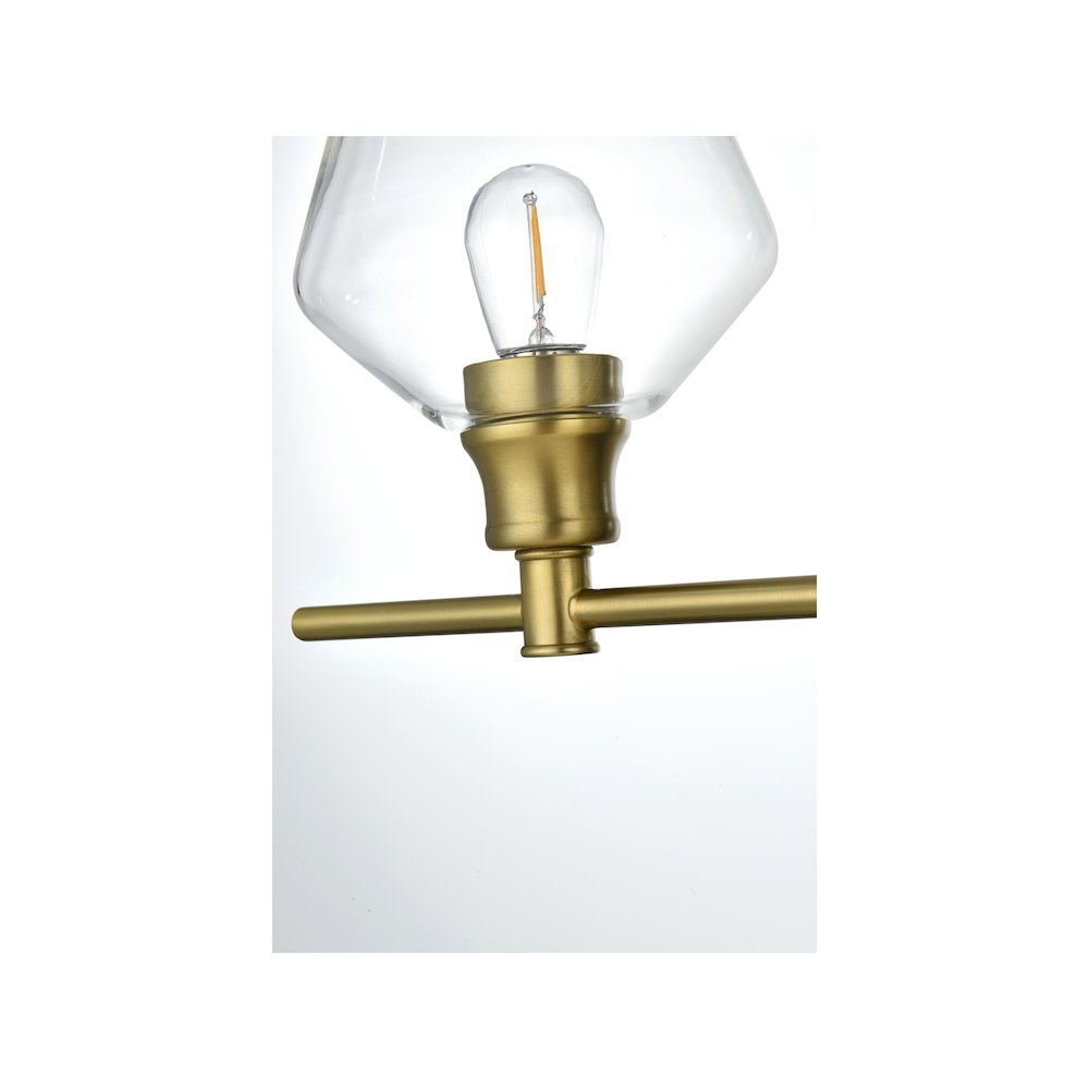 Gene 5 Light Satin Gold and Clear Glass Wall Sconce