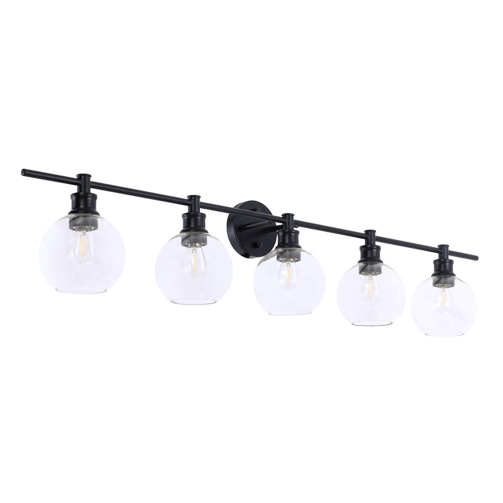 Collier 5 light Black and Clear glass Wall sconce