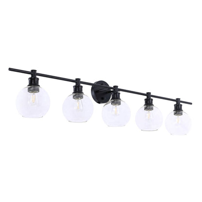 Collier 5 light Black and Clear glass Wall sconce