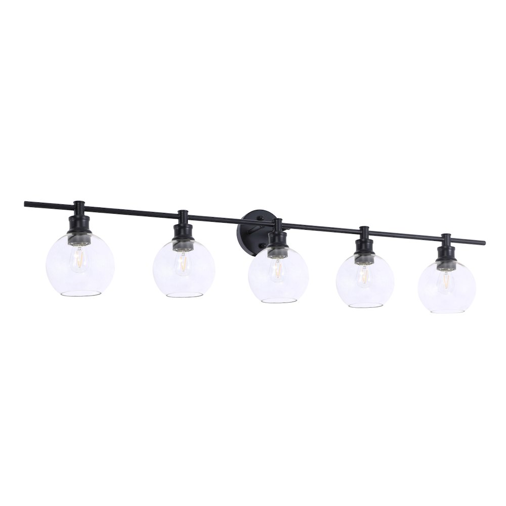 Collier 5 light Black and Clear glass Wall sconce
