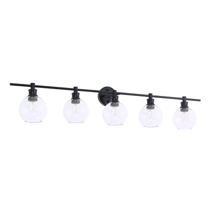 Collier 5 light Black and Clear glass Wall sconce