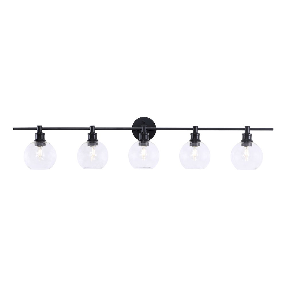 Collier 5 light Black and Clear glass Wall sconce