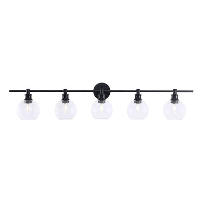 Collier 5 light Black and Clear glass Wall sconce