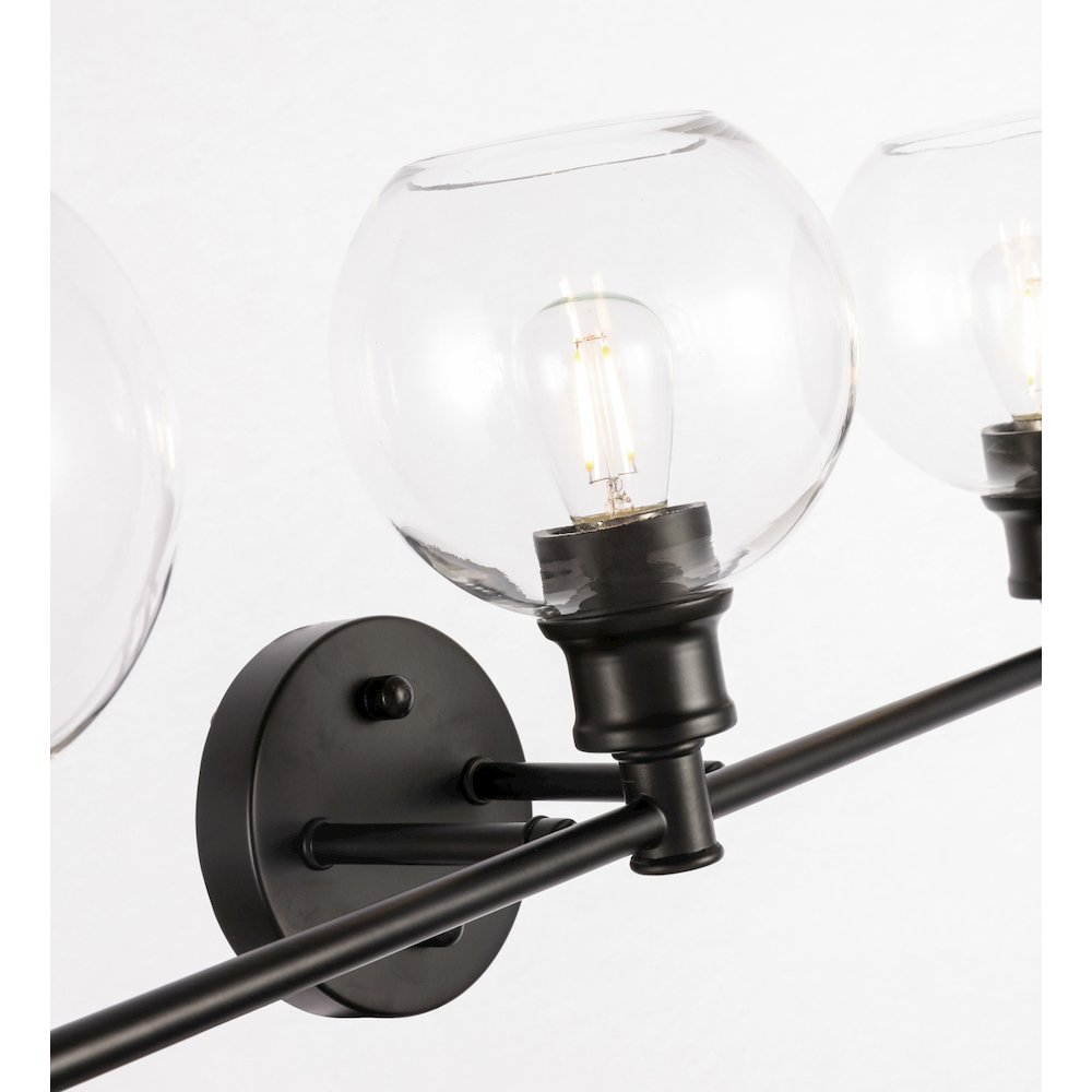 Collier 5 light Black and Clear glass Wall sconce