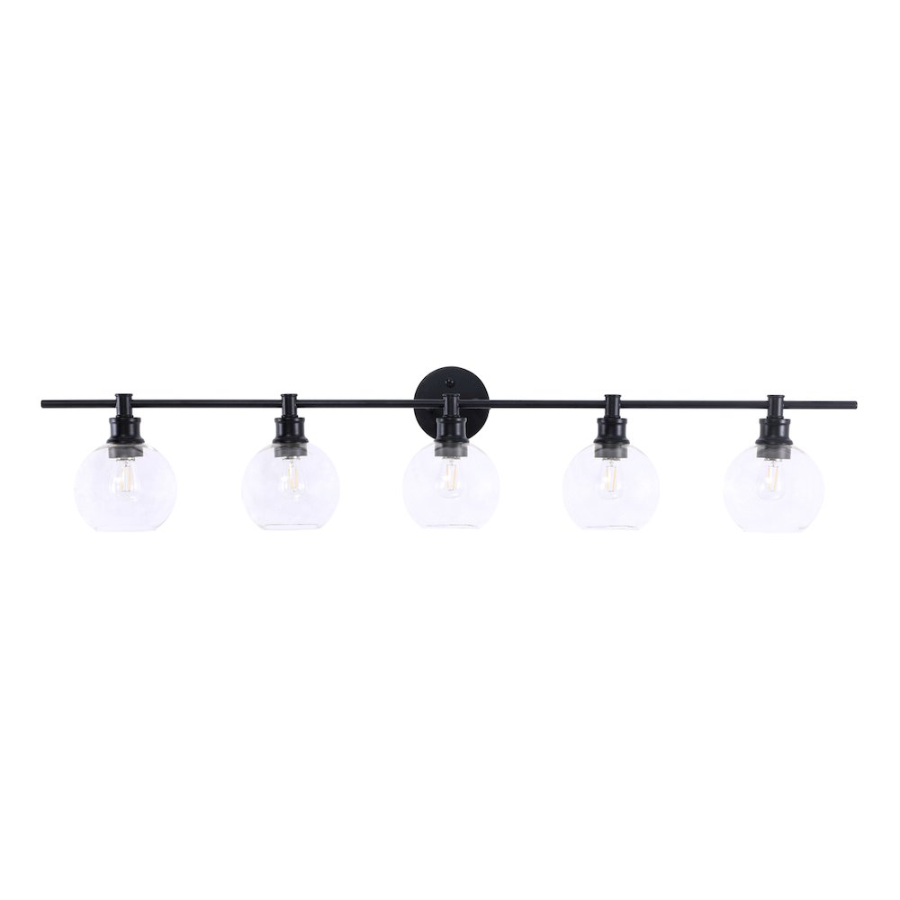 Collier 5 light Black and Clear glass Wall sconce