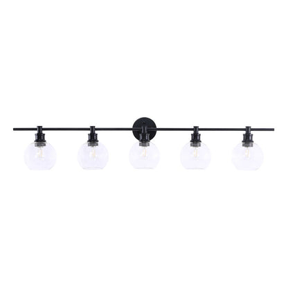 Collier 5 light Black and Clear glass Wall sconce