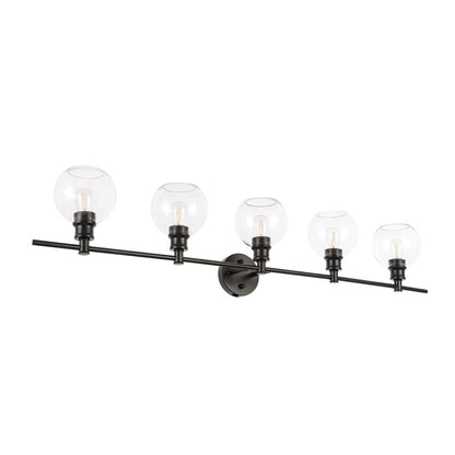 Collier 5 light Black and Clear glass Wall sconce
