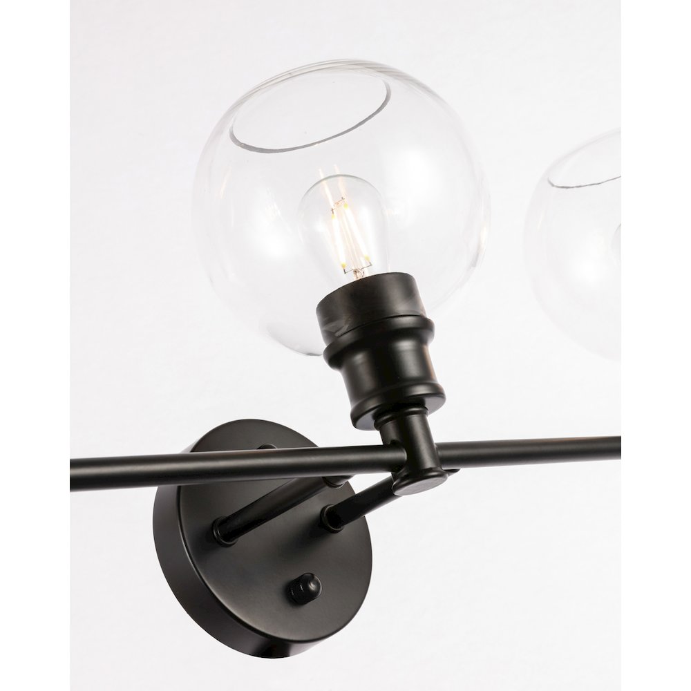 Collier 5 light Black and Clear glass Wall sconce