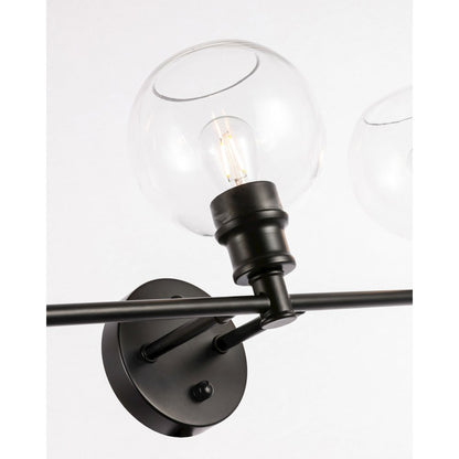 Collier 5 light Black and Clear glass Wall sconce