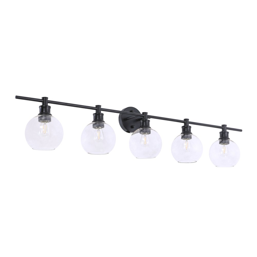 Collier 5 light Black and Clear glass Wall sconce