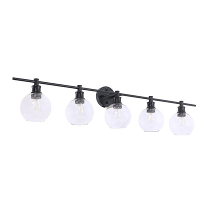 Collier 5 light Black and Clear glass Wall sconce