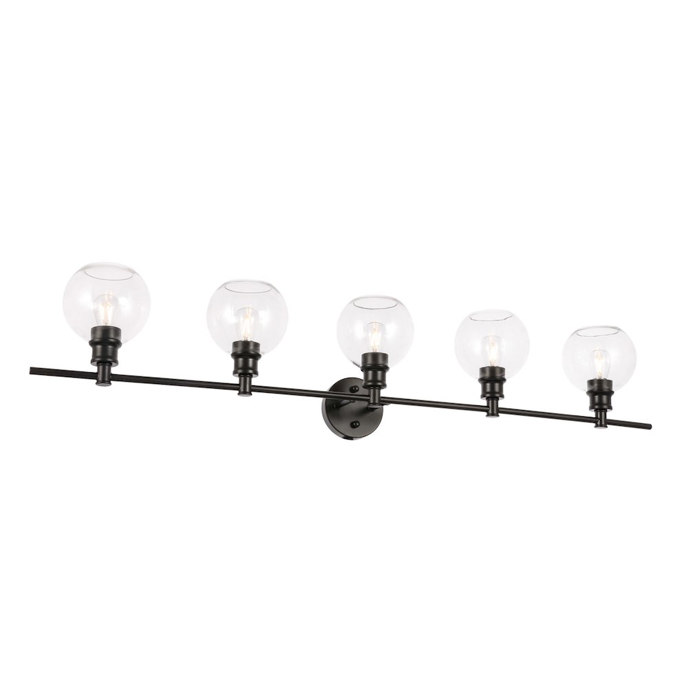 Collier 5 light Black and Clear glass Wall sconce