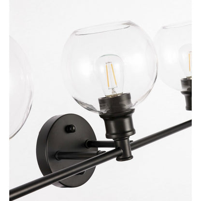 Collier 5 light Black and Clear glass Wall sconce