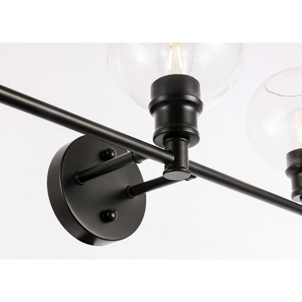 Collier 5 light Black and Clear glass Wall sconce