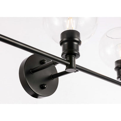 Collier 5 light Black and Clear glass Wall sconce
