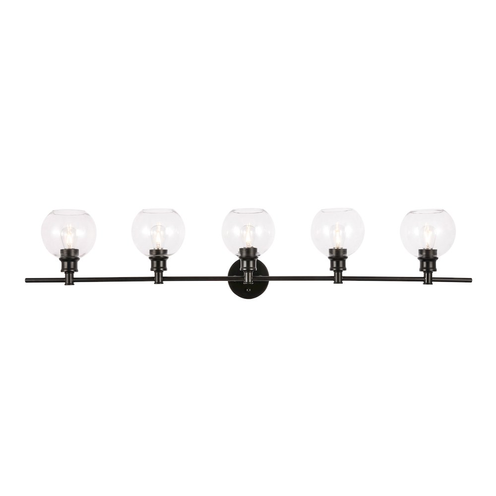 Collier 5 light Black and Clear glass Wall sconce