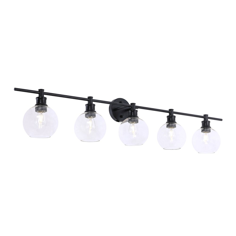 Collier 5 light Black and Clear glass Wall sconce
