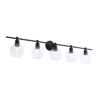 Collier 5 light Black and Clear glass Wall sconce
