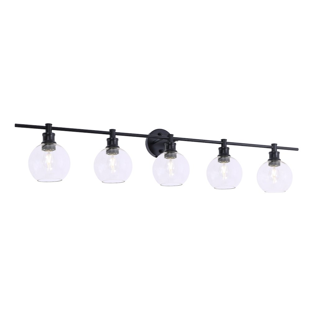 Collier 5 light Black and Clear glass Wall sconce