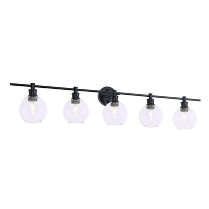 Collier 5 light Black and Clear glass Wall sconce