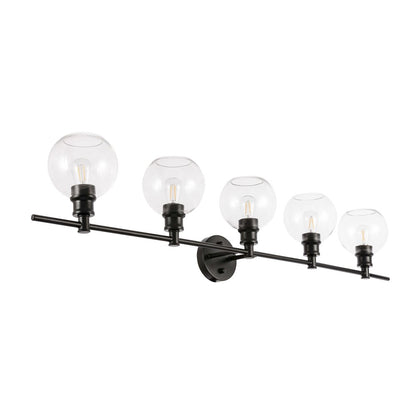 Collier 5 light Black and Clear glass Wall sconce