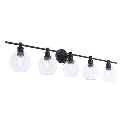 Collier 5 light Black and Clear glass Wall sconce