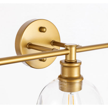 Collier 5 light Brass and Clear glass Wall sconce