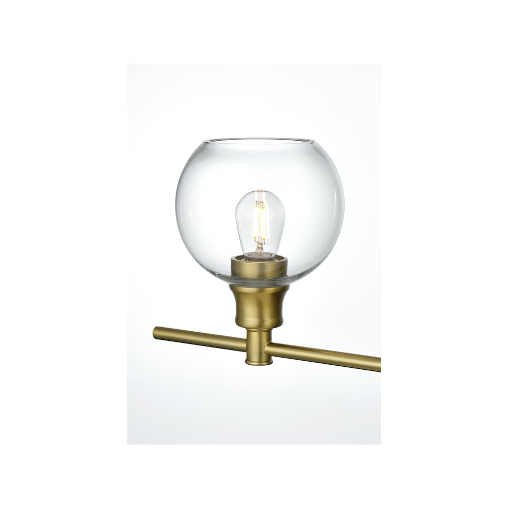 Collier 5 Light Satin Gold and Clear Glass Wall Sconce
