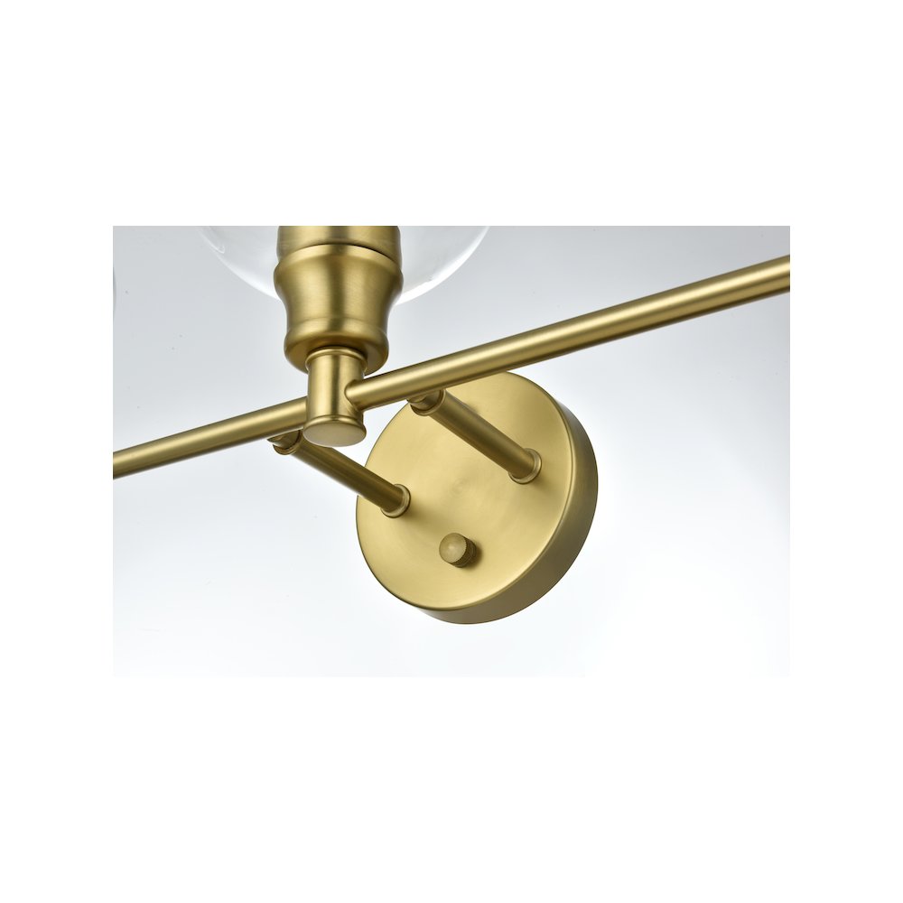 Collier 5 Light Satin Gold and Clear Glass Wall Sconce