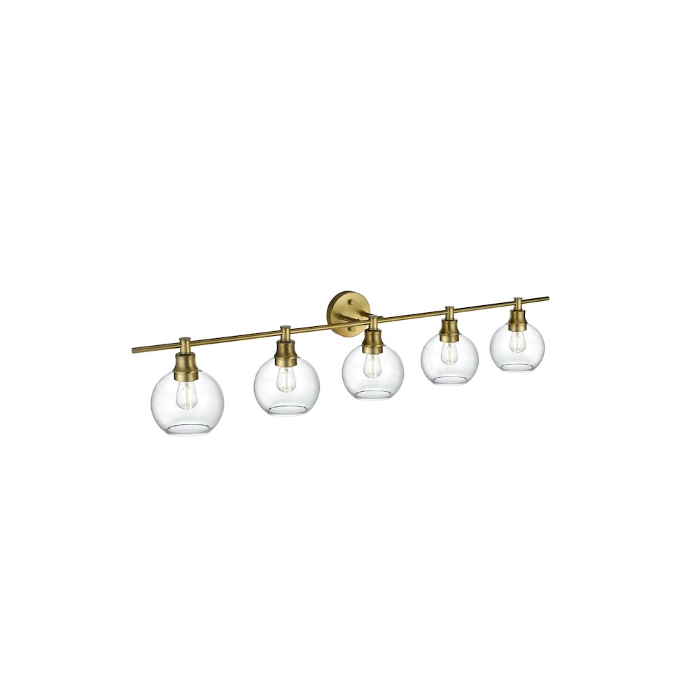 Collier 5 Light Satin Gold and Clear Glass Wall Sconce