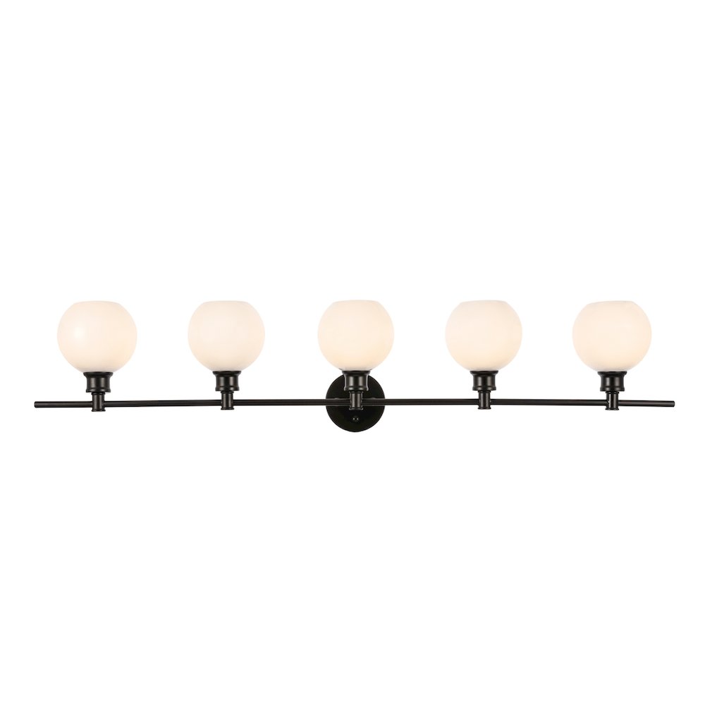 Collier 5 light Black and Frosted white glass Wall sconce