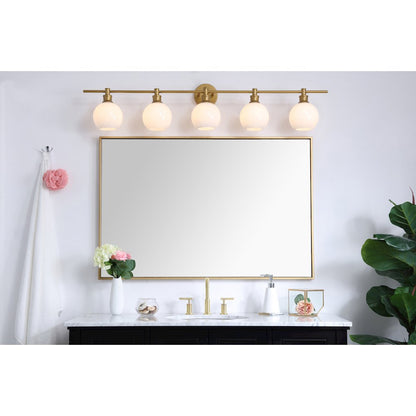 Collier 5 light Brass and Frosted white glass Wall sconce