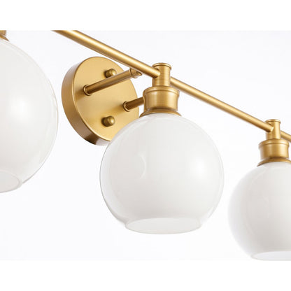 Collier 5 light Brass and Frosted white glass Wall sconce