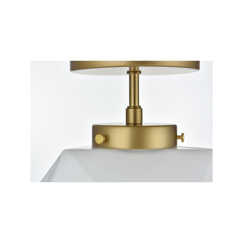 Lawrence 10 Inch Flush Mount Frosted White Shade in Satin Gold