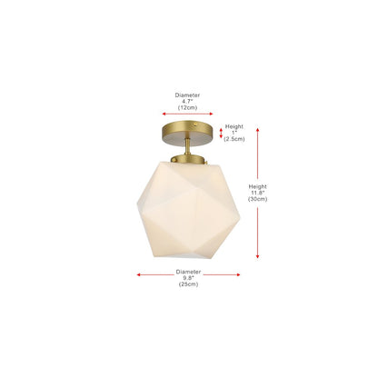 Lawrence 10 Inch Flush Mount Frosted White Shade in Satin Gold
